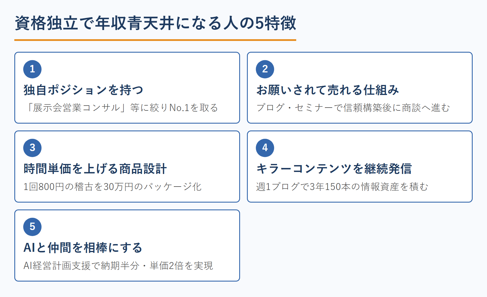 資格独立で年収青天井になる人の5特徴