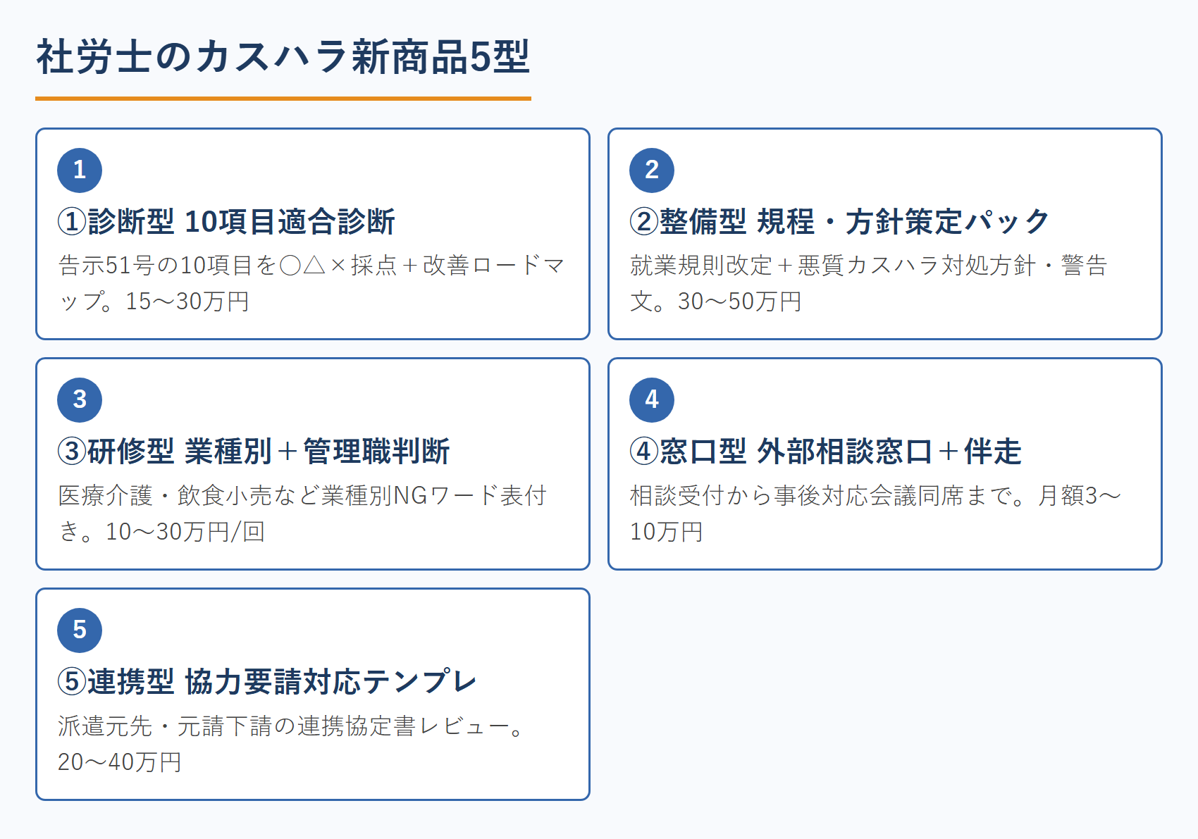 社労士のカスハラ新商品5型