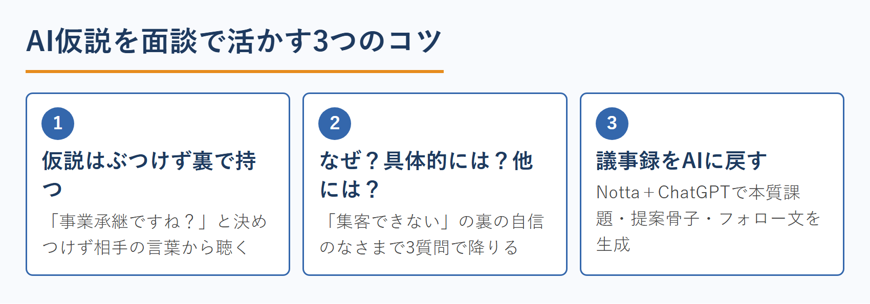 AI仮説を面談で活かす3つのコツ