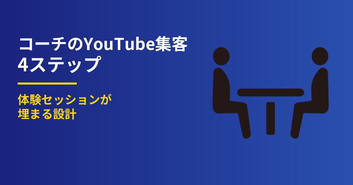 コーチのYouTube集客4ステップ｜体験セッションが埋まる設計