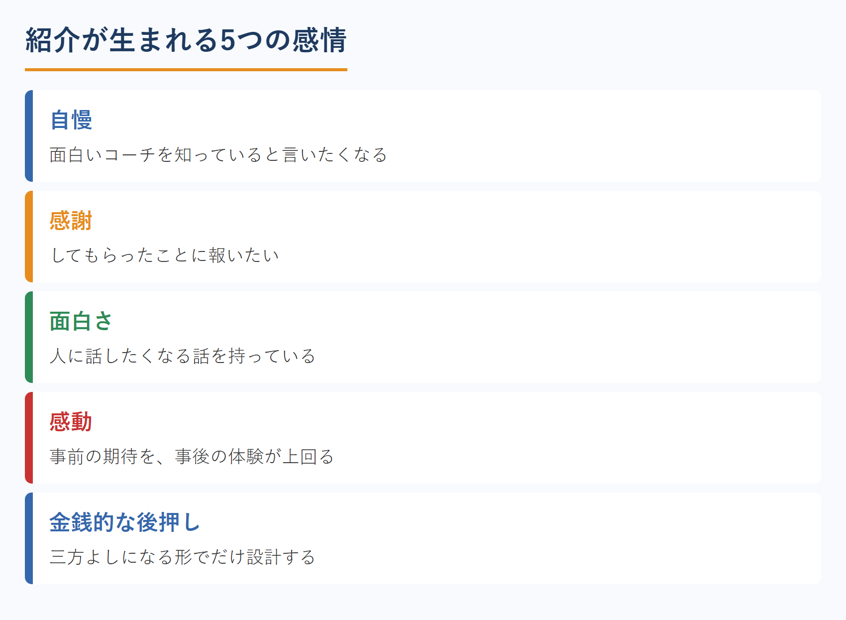 コーチのFacebook集客で紹介が生まれる5つの感情