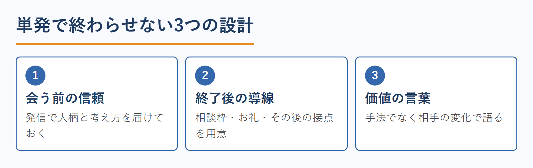 コーチが単発で終わらせない3つの設計