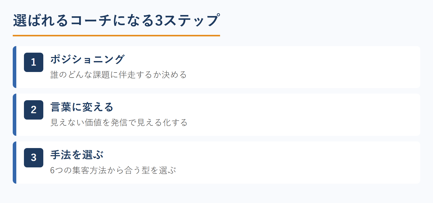 選ばれるコーチになる3ステップ