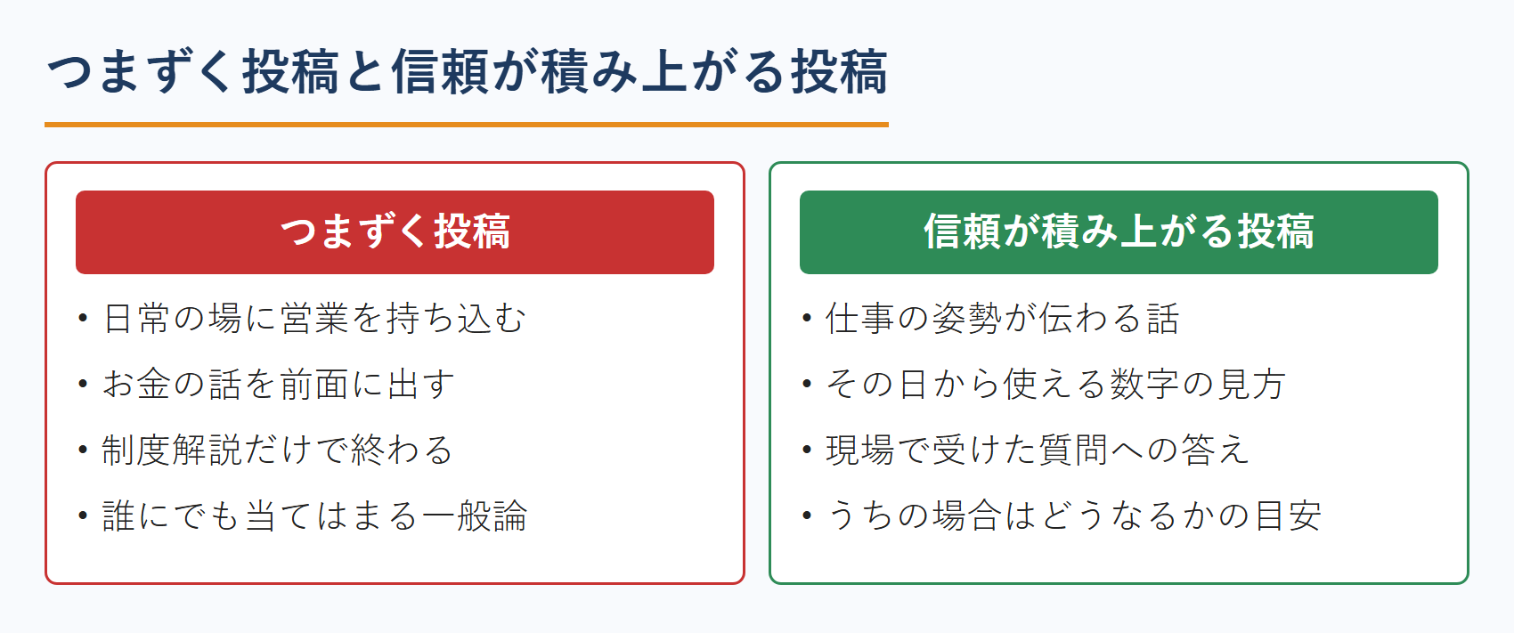 公認会計士のFacebook投稿でつまずく型と信頼が積み上がる型