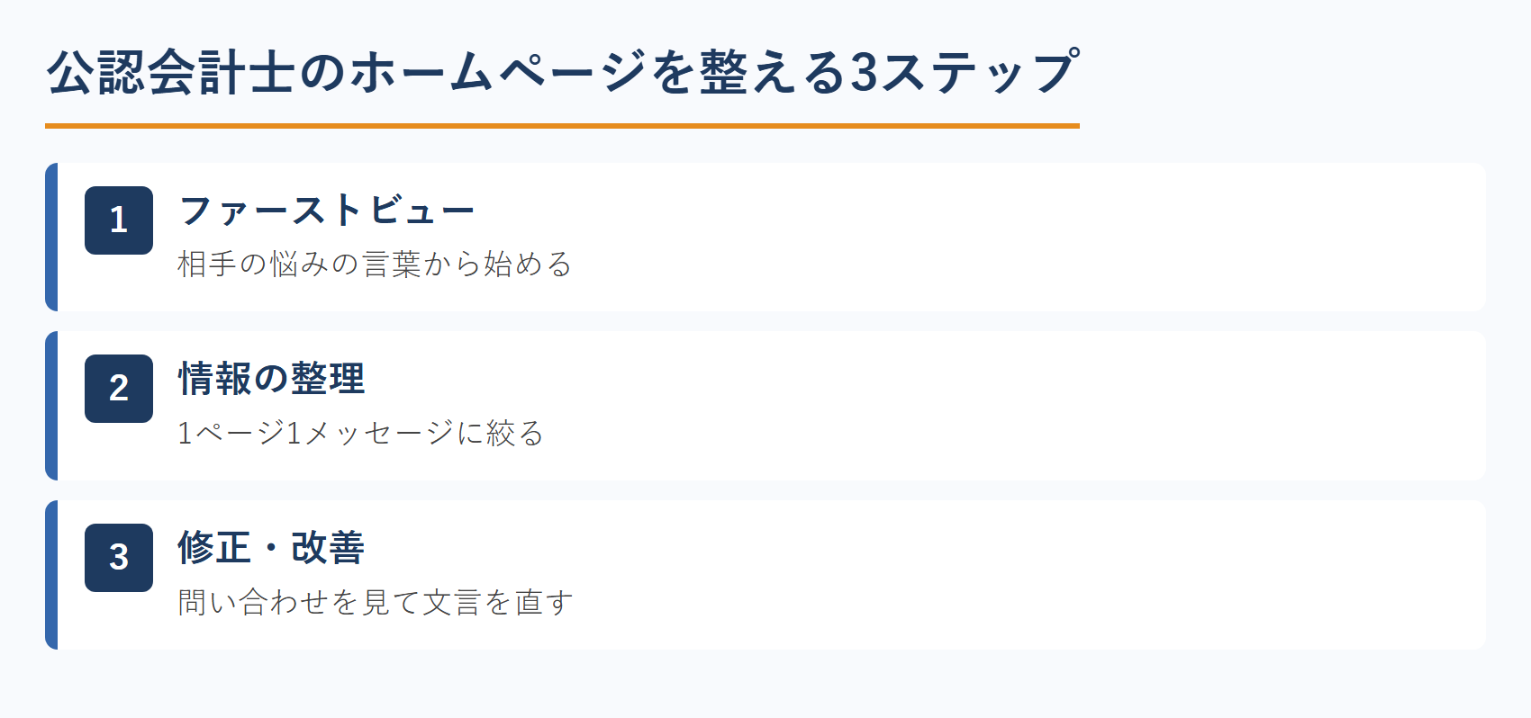 公認会計士のホームページを整える3ステップ