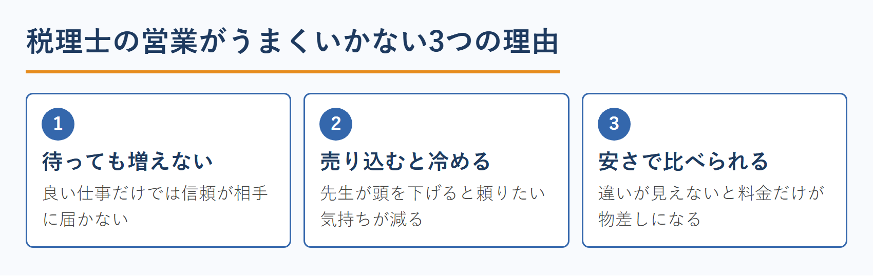 税理士の営業がうまくいかない3つの理由