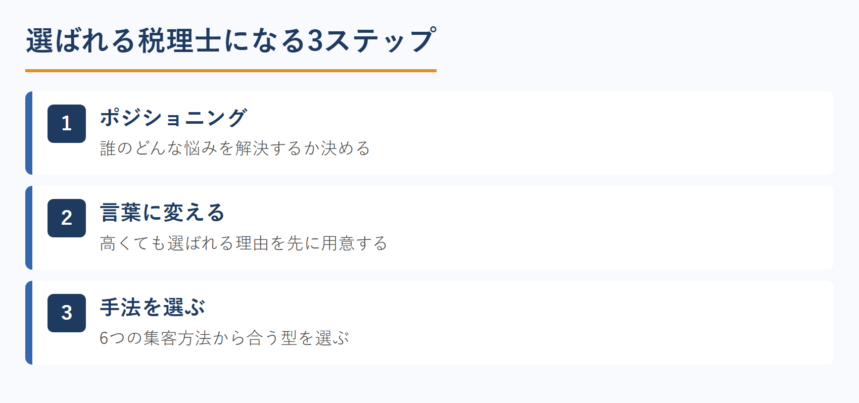 選ばれる税理士になる3ステップ