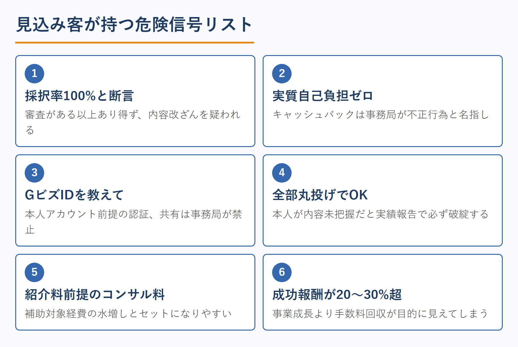 見込み客が持つ危険信号リスト