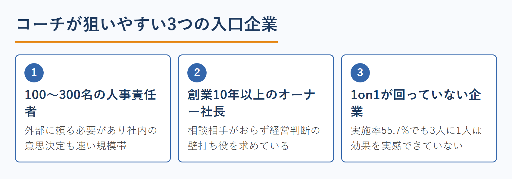 コーチが狙いやすい3つの入口企業